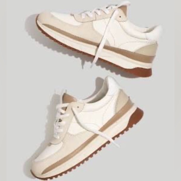 Madewell Kickoff Trainer Everyday Cloud Sneakers in Neutral Colorblock Leather - Picture 1 of 16